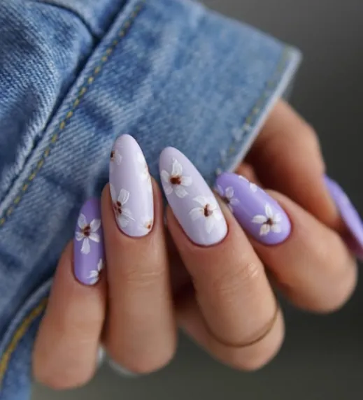 Lavender Blossom Nails